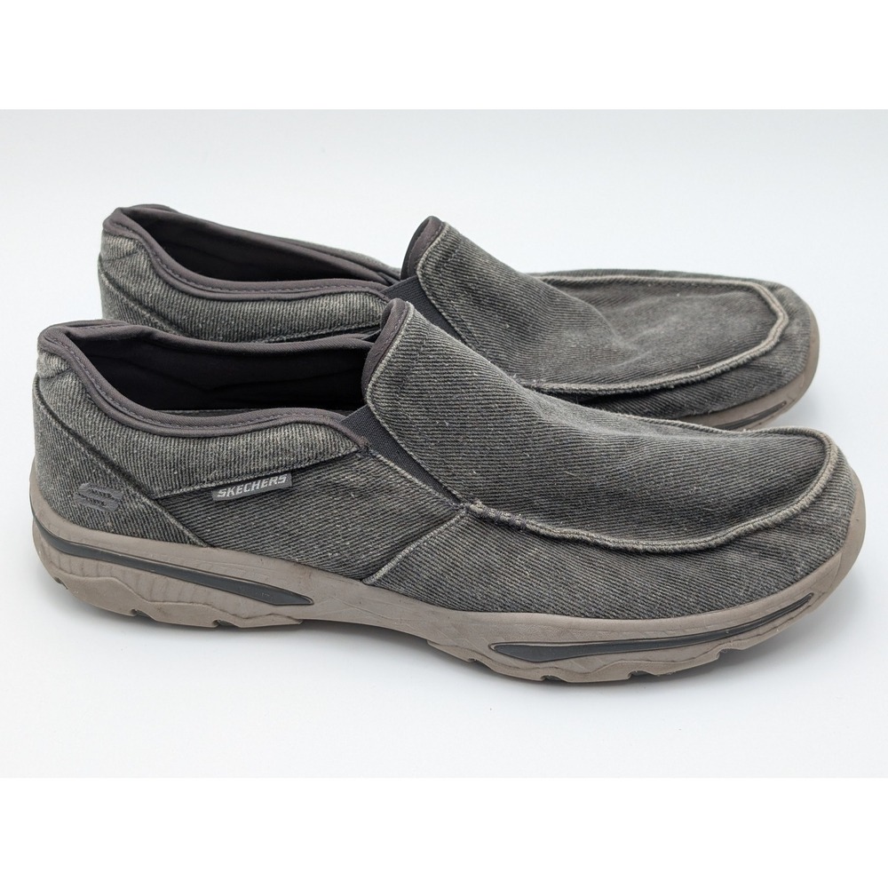Skechers Loafers Mens 13 Charcoal Relaxed Fit Air-Cooled Memory Foam Slip On